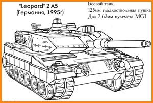раскраска боевой танк леопард