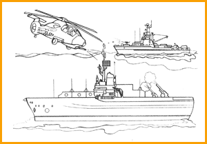 раскраска военные корабли