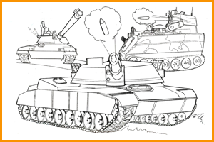 раскраска военные танки