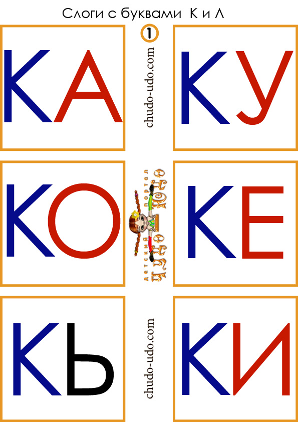 слоги карточки ка ку ко ке ки кь