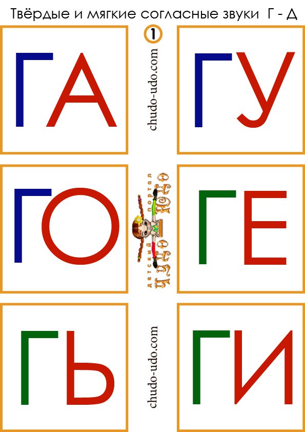 слоги карточки га гу го ге гь ги