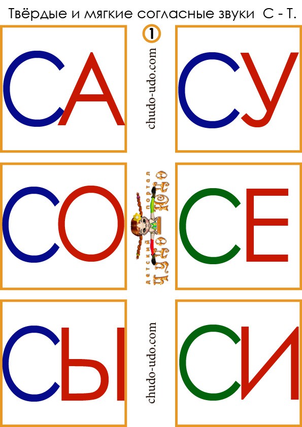 карточки слоги са су со се сы си