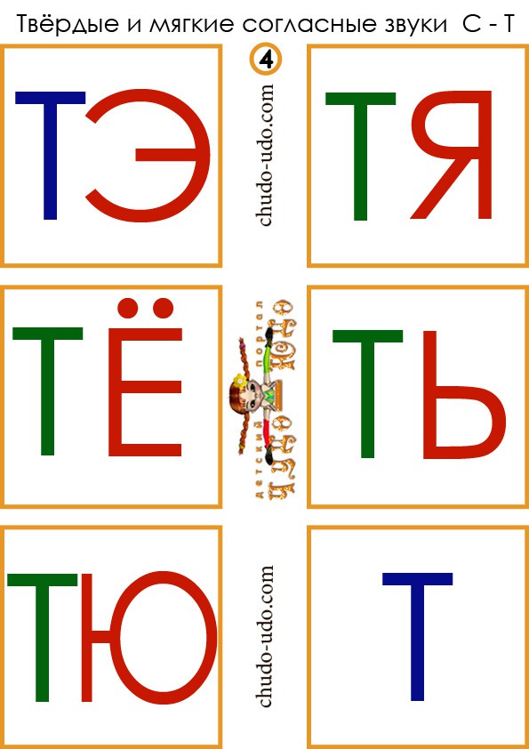 карточки слоги тэ тя тё ть тю т