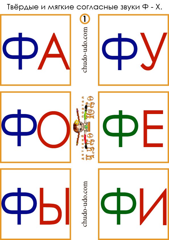 карточки слоги фа фу фо фе фы фи