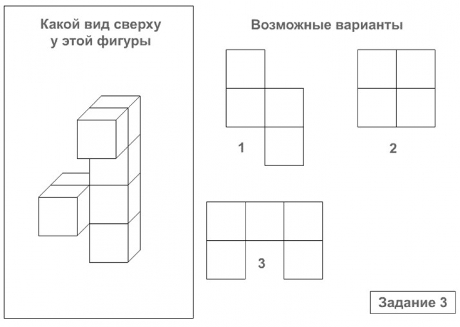 Найди вид объемной фигуры сверху