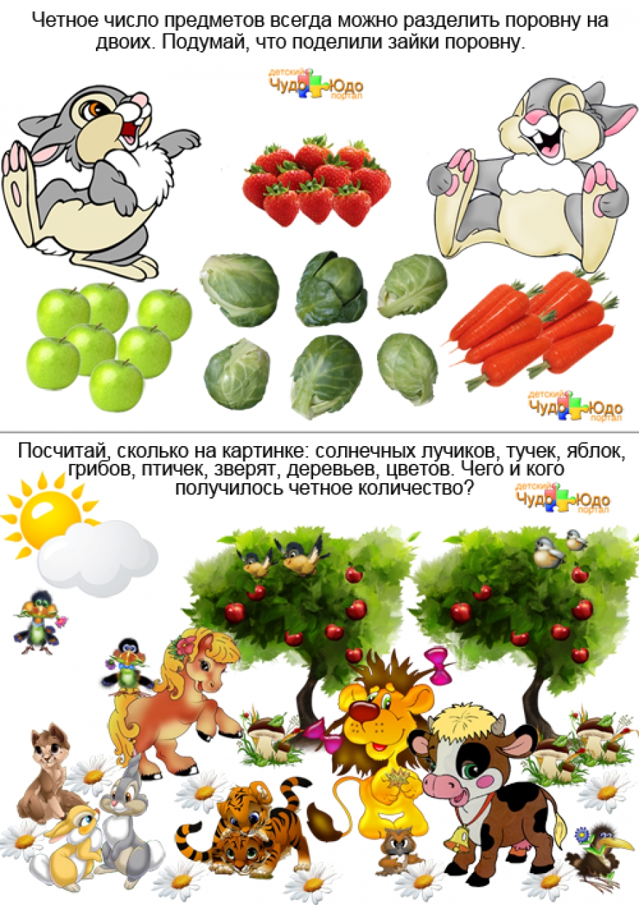 Учимся считать играя - четные и нечетные числа