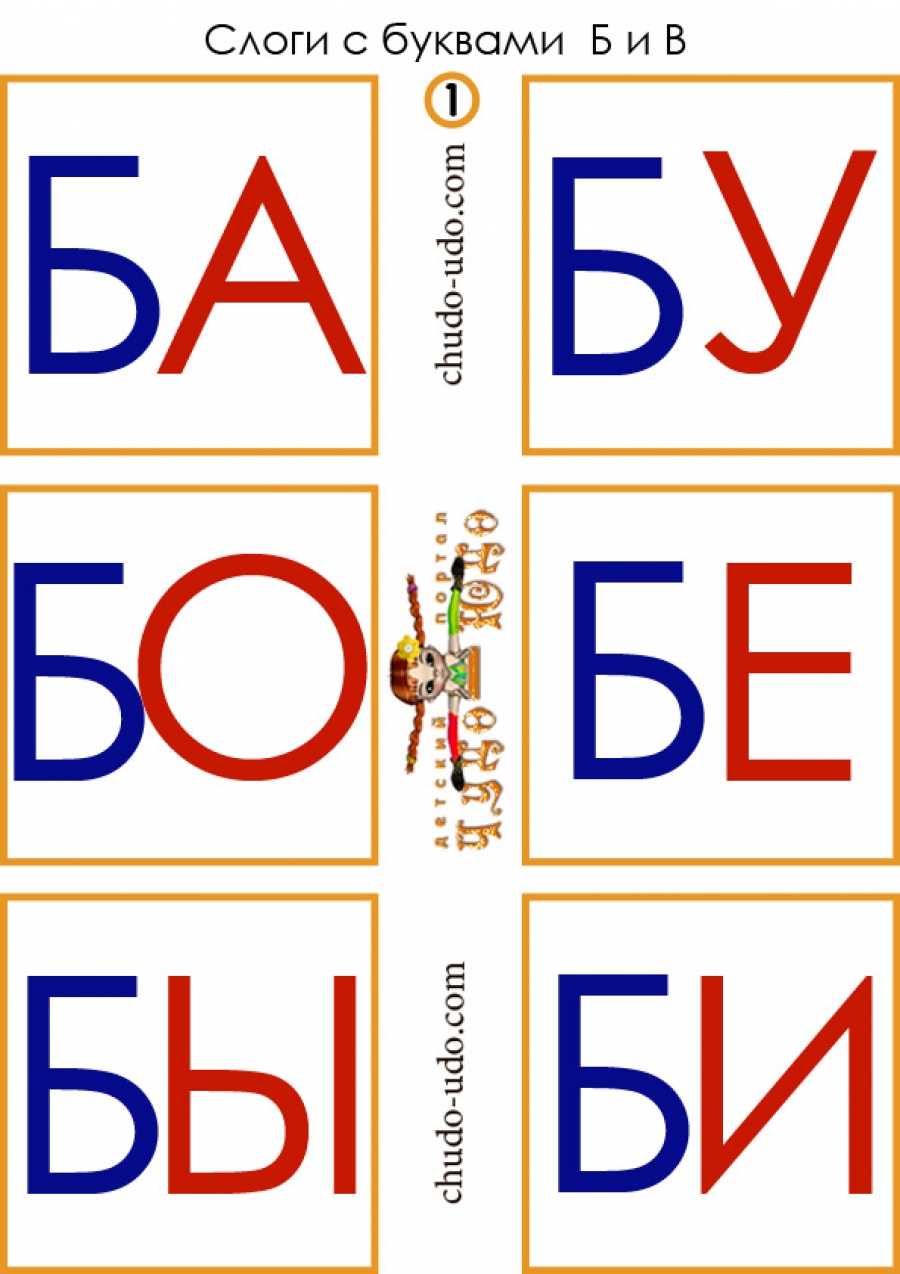 Карточки-слоги - читаем по слогам